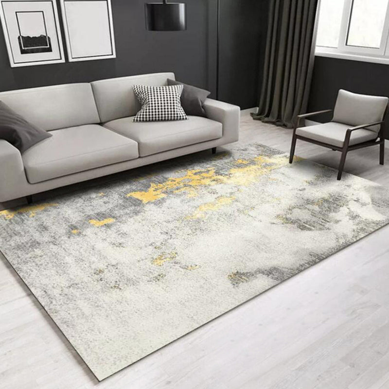 Industrial Abstract Area Rug Polyester Carpet Anti-Slip Pet Friendly Washable Rug for Sitting Room