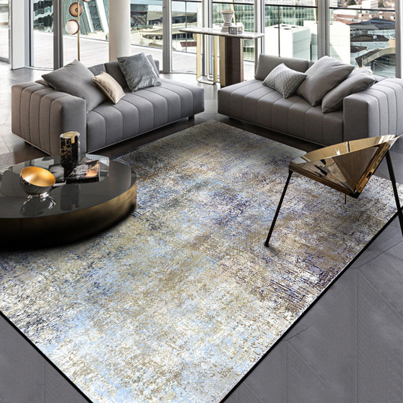 Industrial Abstract Area Rug Polyester Carpet Anti-Slip Pet Friendly Washable Rug for Sitting Room