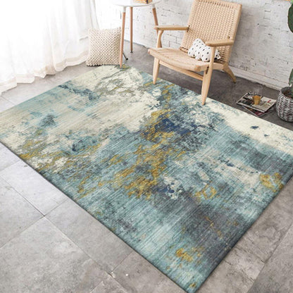 Industrial Abstract Area Rug Polyester Carpet Anti-Slip Pet Friendly Washable Rug for Sitting Room