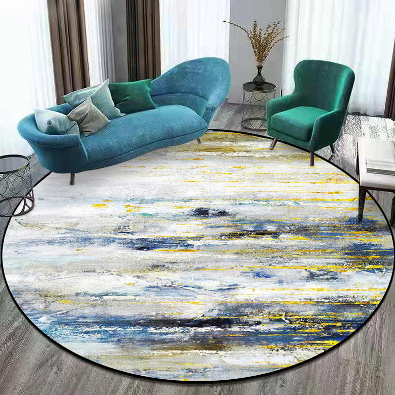 Casual Industrial Style Rug Polyester Abstract Pattern Area Carpet Non-Slip Backing Pet Friendly Area Carpet for Bedroom