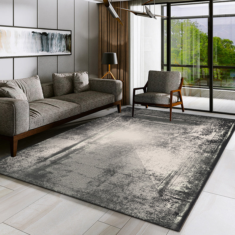 Multi Colored Parlour Rug Modern Abstract Rug Polyester Machine Washable Non-Slip Backing Area Rug - Dark Gray - Clearhalo - 'Area Rug' - 'Rug' - 1897662