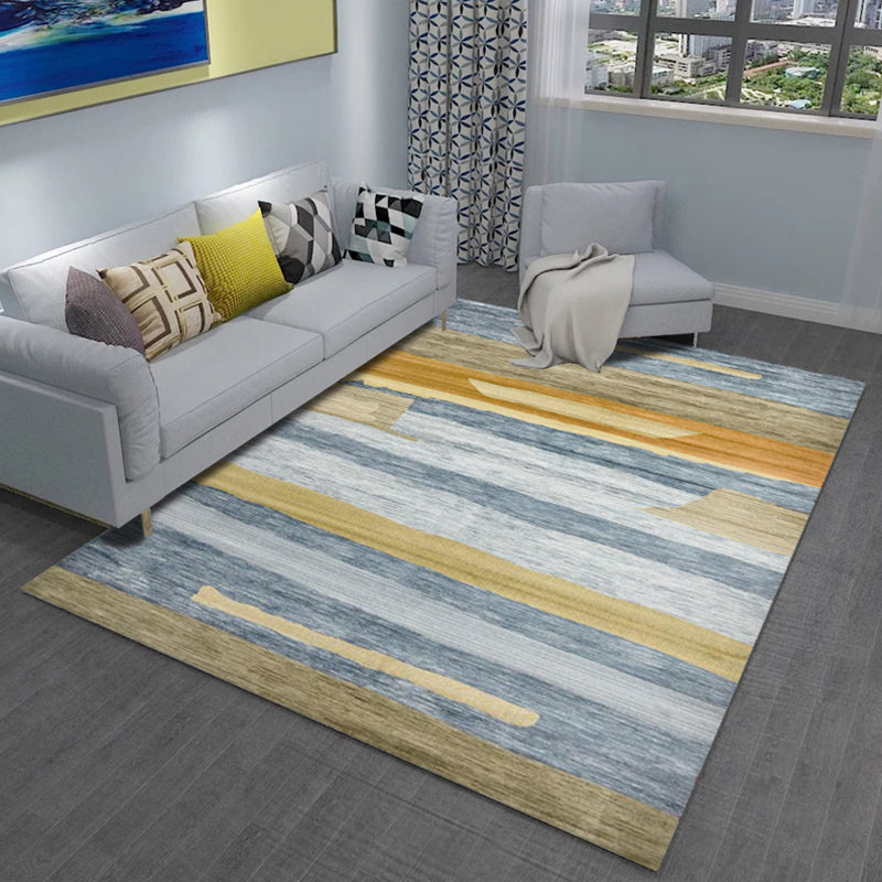 Multi Colored Parlour Rug Modern Abstract Rug Polyester Machine Washable Non-Slip Backing Area Rug - Yellow - Clearhalo - 'Area Rug' - 'Rug' - 1897663