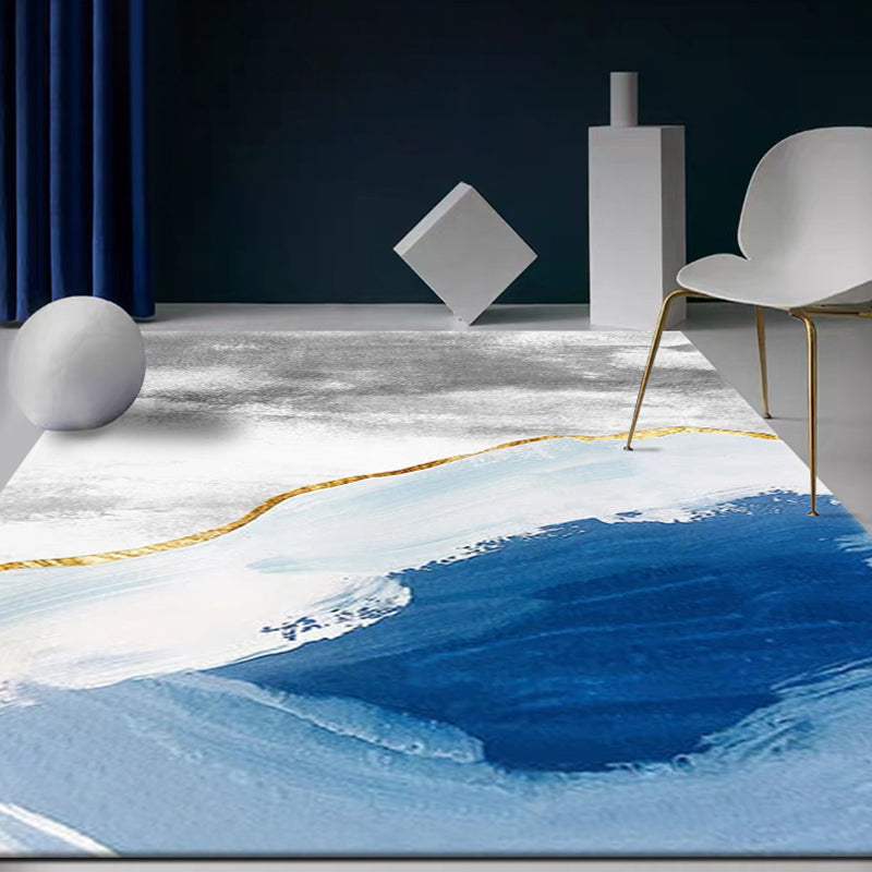 Creative Industrial Rug Polyester Watercolor Pattern Carpet Pet Friendly Area Rug for Bedroom - view 6
