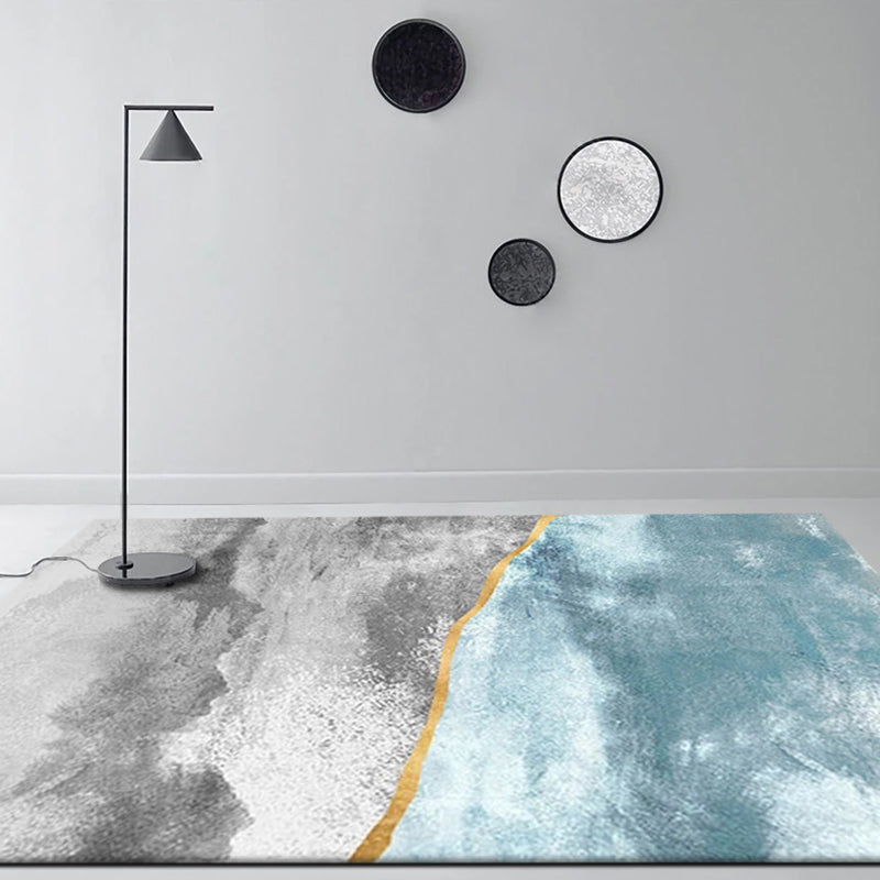 Creative Industrial Rug Polyester Watercolor Pattern Carpet Pet Friendly Area Rug for Bedroom - view 3