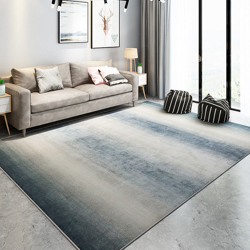 Modernist Parlour Area Rug Grey and Blue Abstract Rug Polyester Machine Non-Slip Backing Area Carpet - Ocean Blue - Clearhalo - 'Area Rug' - 'Rug' - 1897720