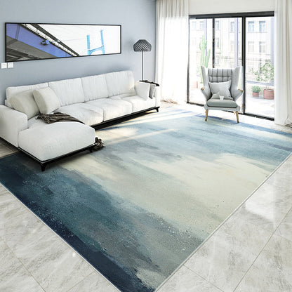 Modernist Parlour Area Rug Grey and Blue Abstract Rug Polyester Machine Non-Slip Backing Area Carpet - Blue - Clearhalo - 'Area Rug' - 'Rug' - 1897726