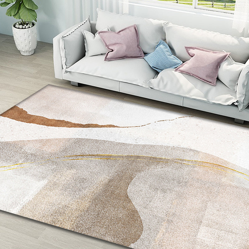 Brown Parlour Rug Simplicity Abstract Rug Polyester Machine Washable Non-Slip Backing Area Rug - Brown - Clearhalo - 'Area Rug' - 'Rug' - 1897889
