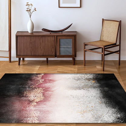 Modern Living Room Rug Black and Pink Abstract Rug Polyester Machine Washable Non-Slip Backing Pet Friendly Area Rug - Pink - Clearhalo - 'Area Rug' - 'Rug' - 1897901