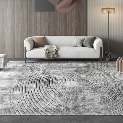 Simple Industrial Rug Polyester Swirl Striped Pattern Carpet Washable Non-Slip Backing Pet Friendly Area Rug for Bedroom Grey Clearhalo 'Area Rug' 'Rug' 1897910