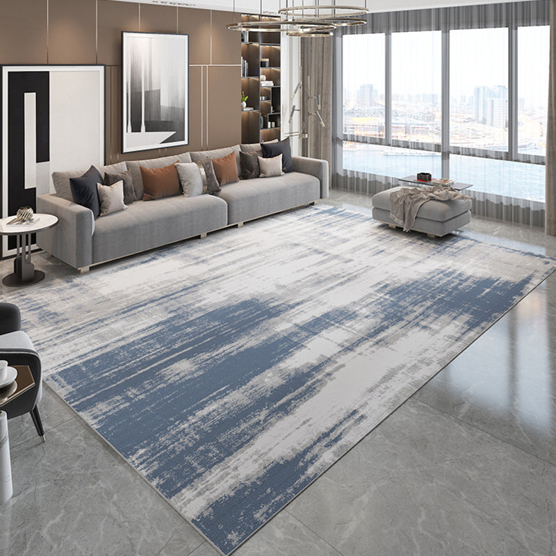 Grey and Brown Abstract Rug Polyester Industrial Rug Washable Anti-Slip Backing Pet Friendly Indoor Carpet for Bedroom