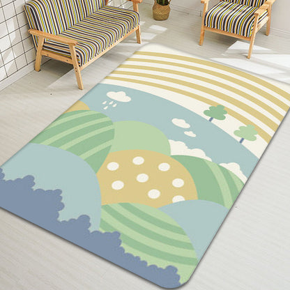 Trendy Color Block Area Rug Soft Novelty Rug Synthetics Washable Non-Slip Backing Carpet for Home Blue Clearhalo 'Area Rug' 'Rug' 1897973