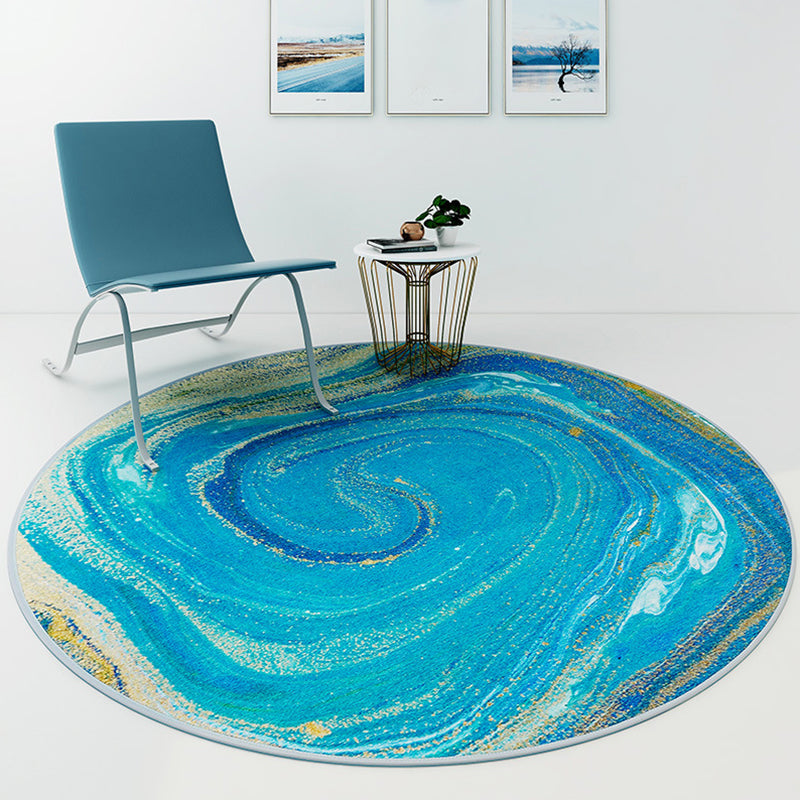 Pastel Flowing Indoor Rug Polyester Novelty Rug Pet Friendly Carpet for Home Decor