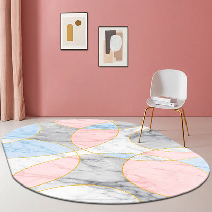 Multi-Color Living Room Rug Minimalist Geometry Area Carpet Synthetics Non-Slip Backing Rug - Pink - Clearhalo - 'Area Rug' - 'Rug' - 1898196