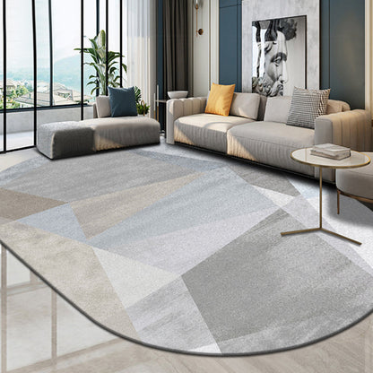 Multi-Color Living Room Rug Minimalist Geometry Area Carpet Synthetics Non-Slip Backing Rug - Light Gray - Clearhalo - 'Area Rug' - 'Rug' - 1898197