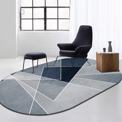 Multi-Color Living Room Rug Minimalist Geometry Area Carpet Synthetics Non-Slip Backing Rug - Blue - Clearhalo - 'Area Rug' - 'Rug' - 1898199