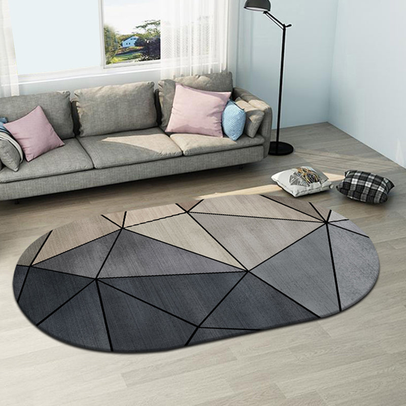 Multi-Color Living Room Rug Minimalist Geometry Area Carpet Synthetics Non-Slip Backing Rug - Black - Clearhalo - 'Area Rug' - 'Rug' - 1898200