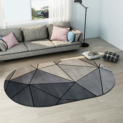 Multi-Color Living Room Rug Minimalist Geometry Area Carpet Synthetics Non-Slip Backing Rug - Black - Clearhalo - 'Area Rug' - 'Rug' - 1898200