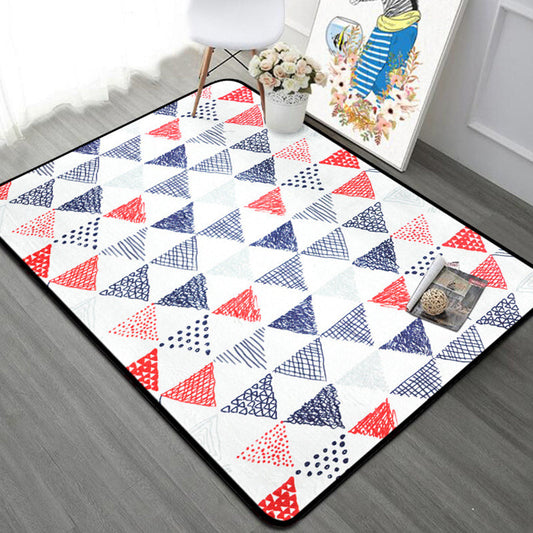 Novelty Triangle Indoor Rug Pastel Color Polyester Rug Non-Slip Backing Area Carpet for Room