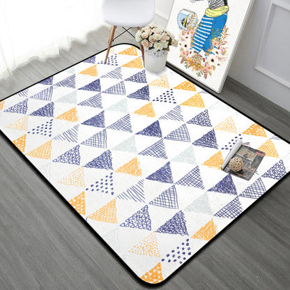 Novelty Triangle Indoor Rug Pastel Color Polyester Rug Non-Slip Backing Area Carpet for Room