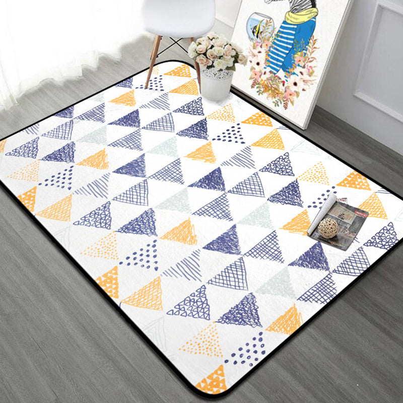 Novelty Triangle Indoor Rug Pastel Color Polyester Rug Non-Slip Backing Area Carpet for Room - view 2