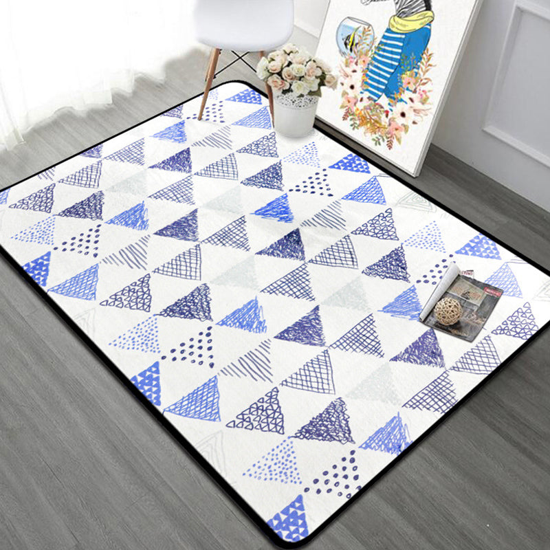 Novelty Triangle Indoor Rug Pastel Color Polyester Rug Non-Slip Backing Area Carpet for Room