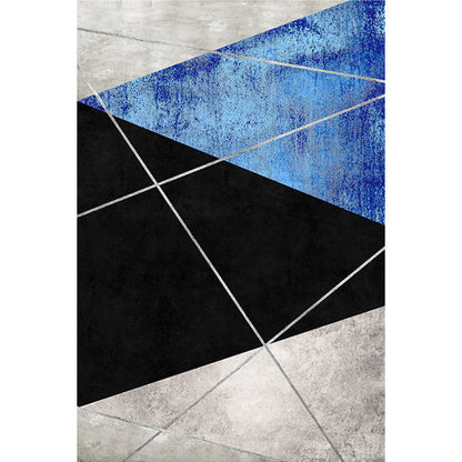 Dark Color Simplicity Rug Polypropylene Colorblock Geometric Carpet Non-Slip Pet Friendly Rug for Home