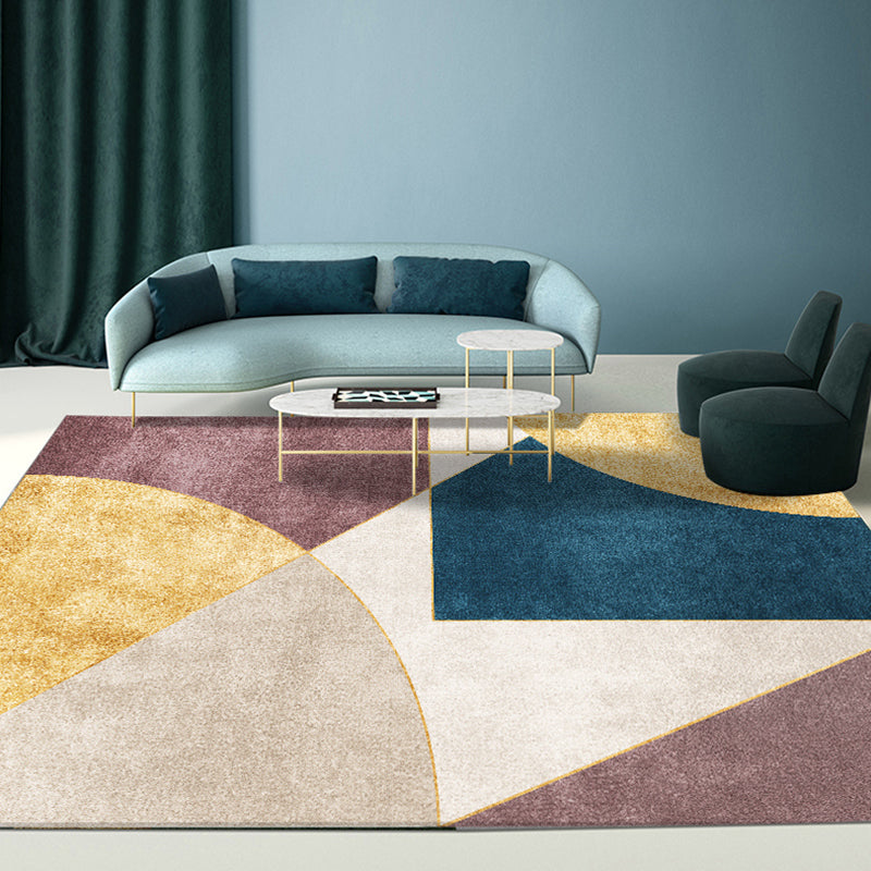 Esthetic Geometric Indoor Rug Morandi Color Creative Rug Polyester Stain-Proofing Carpet for Living Room - view 8