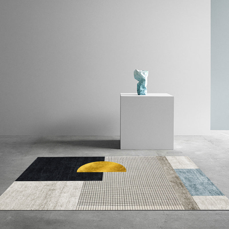Esthetic Geometric Indoor Rug Morandi Color Creative Rug Polyester Stain-Proofing Carpet for Living Room - view 4