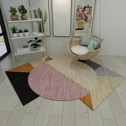 Odd-Shaped Geometric Patchwork Rug Soft Color Novelty Carpet Synthetics Anti-Slip Rug for Bedroom