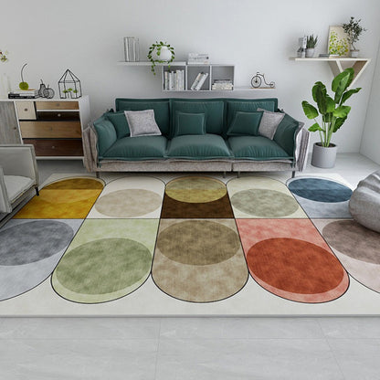 Stylish Bold Area Rug Multicolored Circle Patterned Rug Machine Washable Carpet for Bedroom Red Clearhalo 'Area Rug' 'Rug' 1898392