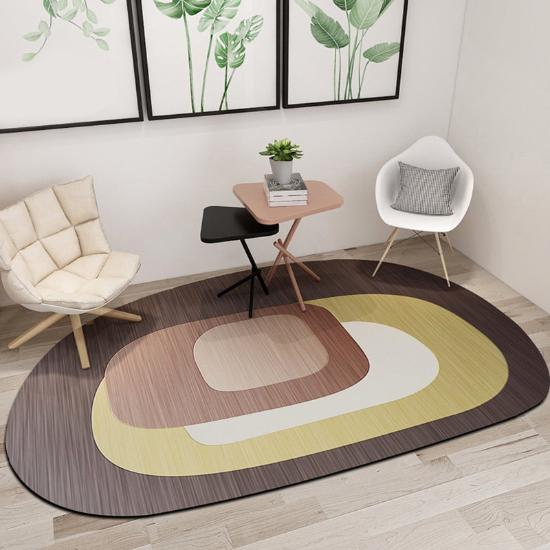 Novelty Shaped Geometric Pattern Rug Dark Color Modern Carpet Polypropylene Pet Friendly Non-Slip Rug for Dorm Room