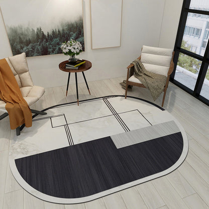 Cool Geometric Rug Multicolor Trendy Area Carpet Polyester Anti-Slip Easy Care Rug for Living Room