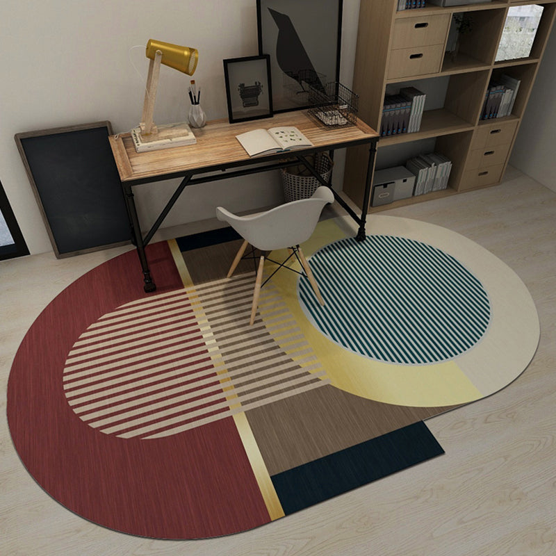 Cool Geometric Rug Multicolor Trendy Area Carpet Polyester Anti-Slip Easy Care Rug for Living Room