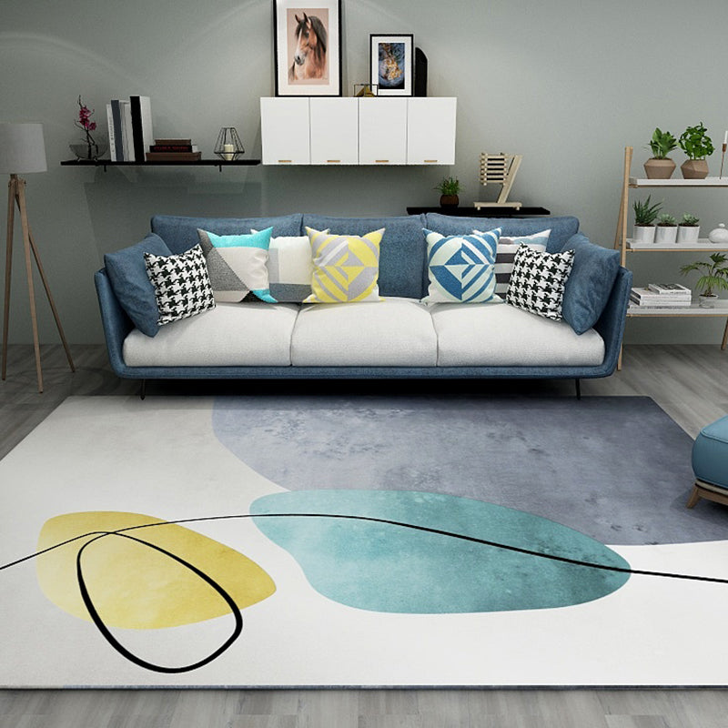 Nordic Sitting Room Rug Pastel Colorblock Abstract Carpet Synthetics Anti-Slip Machine Washable Rug Green Clearhalo 'Area Rug' 'Rug' 1898630