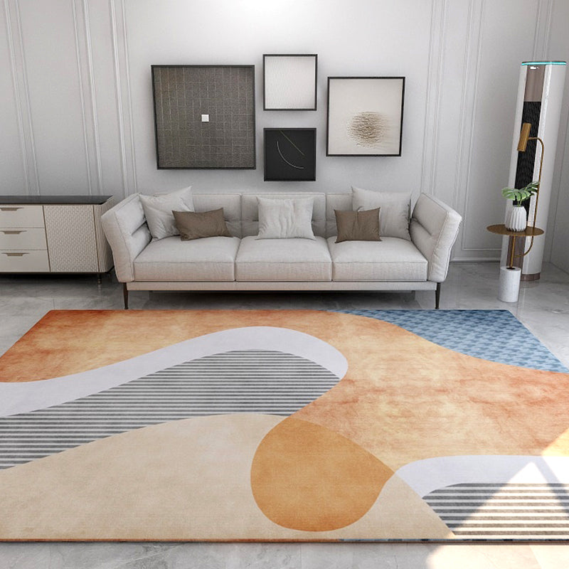 Special Abstract Art Rug Soft Color Nordic Style Carpet Polypropylene Stain Resistant Easy Care Rug for Home Yellow-Red Clearhalo 'Area Rug' 'Rug' 1898641