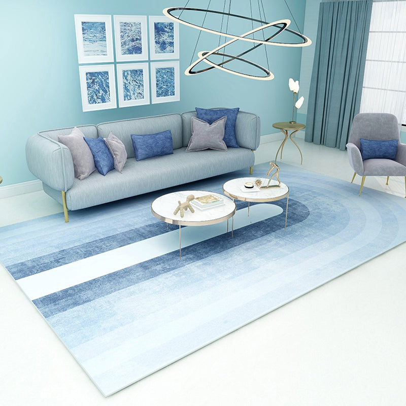 Soft Blue Geometric Rug Polyester Minimalism Rug Non-Slip Pet Friendly Area Carpet for Living Room Light Blue Clearhalo 'Area Rug' 'Rug' 1898652