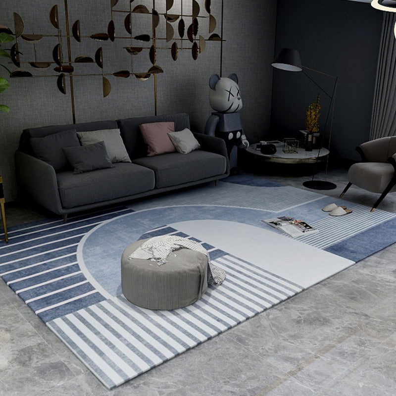 Soft Blue Geometric Rug Polyester Minimalism Rug Non-Slip Pet Friendly Area Carpet for Living Room Sky Blue Clearhalo 'Area Rug' 'Rug' 1898659