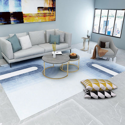 Soft Blue Geometric Rug Polyester Minimalism Rug Non-Slip Pet Friendly Area Carpet for Living Room Water Blue Clearhalo 'Area Rug' 'Rug' 1898661