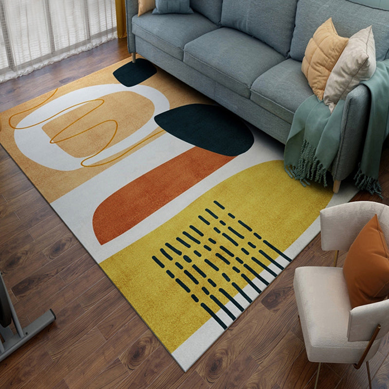 Multi Color Bold Area Rug Synthetics Colorblock Abstract Carpet Stain-Proofing Anti-Slip Rug for Room - Yellow - Clearhalo - 'Area Rug' - 'Rug' - 1898662