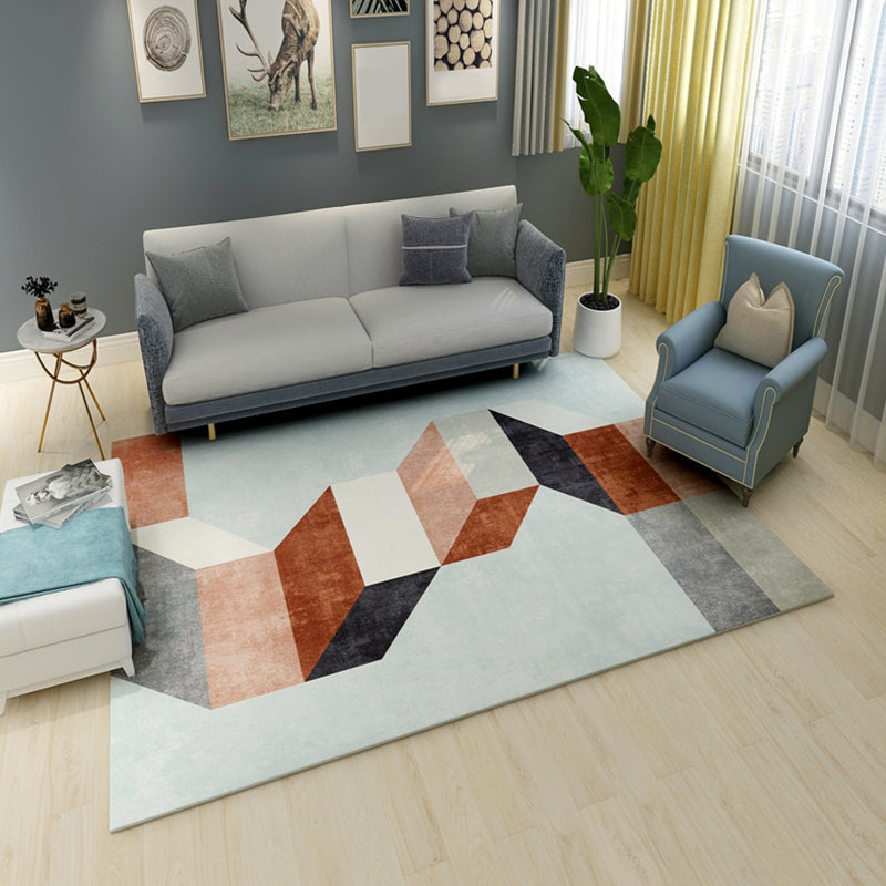 Bold Geometric Color Block Rug Multicolored Polypropylene Rug Pet Friendly Stain Resistant Carpet for Home Decor - Grey - Clearhalo - 'Area Rug' - 'Rug' - 1898682