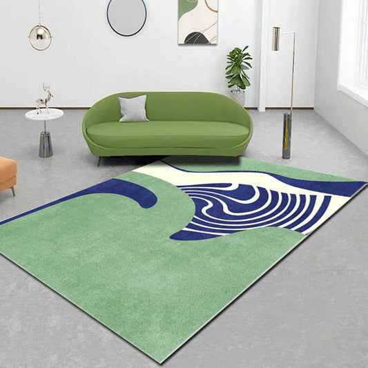 Creative Color Blocking Print Rug Multicolor Modern Style Carpet Polyester Non-Slip Backing Rug for Home