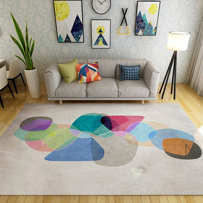 Novelty Colorblock Indoor Rug Colorful Synthetics Area Carpet Anti-Slip Pet Friendly Rug for Living Room Light Khaki Clearhalo 'Area Rug' 'Rug' 1898880