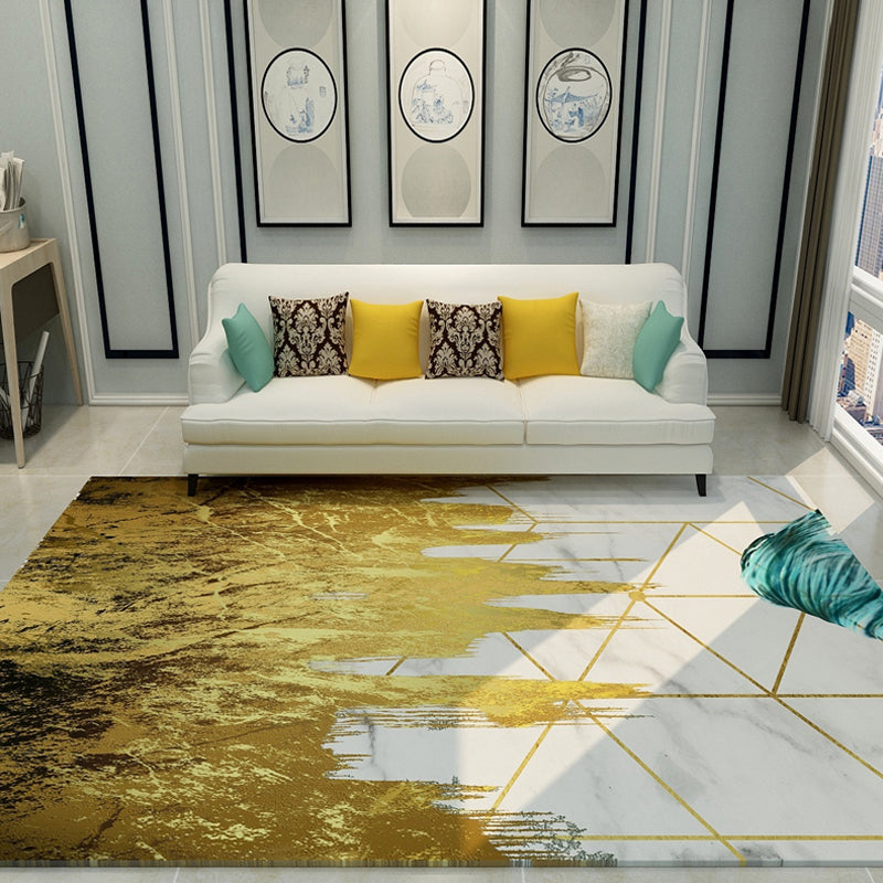 Cyberpunk Living Room Rug Multi Color Abstract Foil Flows Carpet Polyester Machine Washable Area Rug - view 15