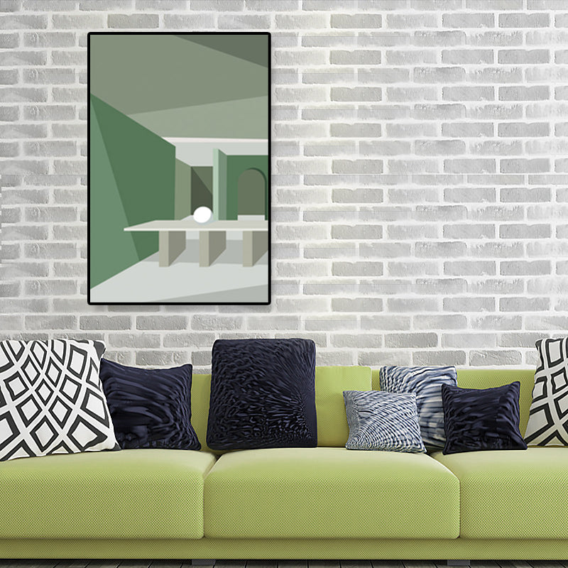 Nordic Architecture Geometric Canvas Pastel Color Textured Wall Art Print for Home