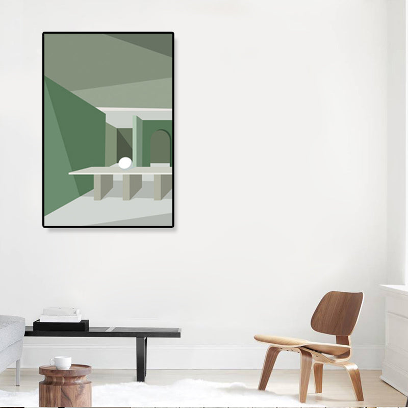 Nordic Architecture Geometric Canvas Pastel Color Textured Wall Art Print for Home