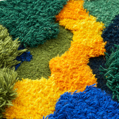 Feblilac 3D Blue-Green-Yellow Moss Leaves Wool Area Rug Carpet - Feblilac® Mat