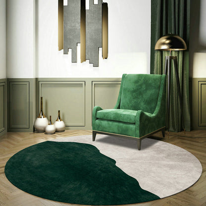 Nostalgic Green Modern Rug Polyester Colorblock Area Carpet Non-Slip Pet Friendly Washable Rug for Room