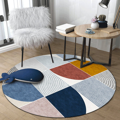 Unique Abstract Colorblock Area Rug Multi Colored Creative Carpet Polyester Washable Rug for Living Room Yellow-Red Clearhalo 'Area Rug' 'Rug' 1927423