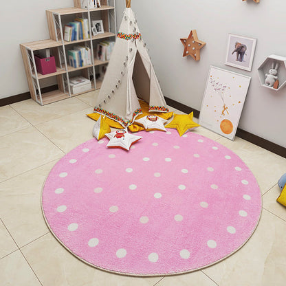 Pastel Color Circles Rug Polypropylene Kids Style Carpet Pet Friendly Indoor Rug for Baby Room