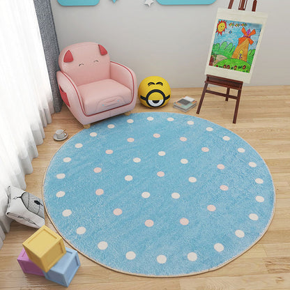 Pastel Color Circles Rug Polypropylene Kids Style Carpet Pet Friendly Indoor Rug for Baby Room